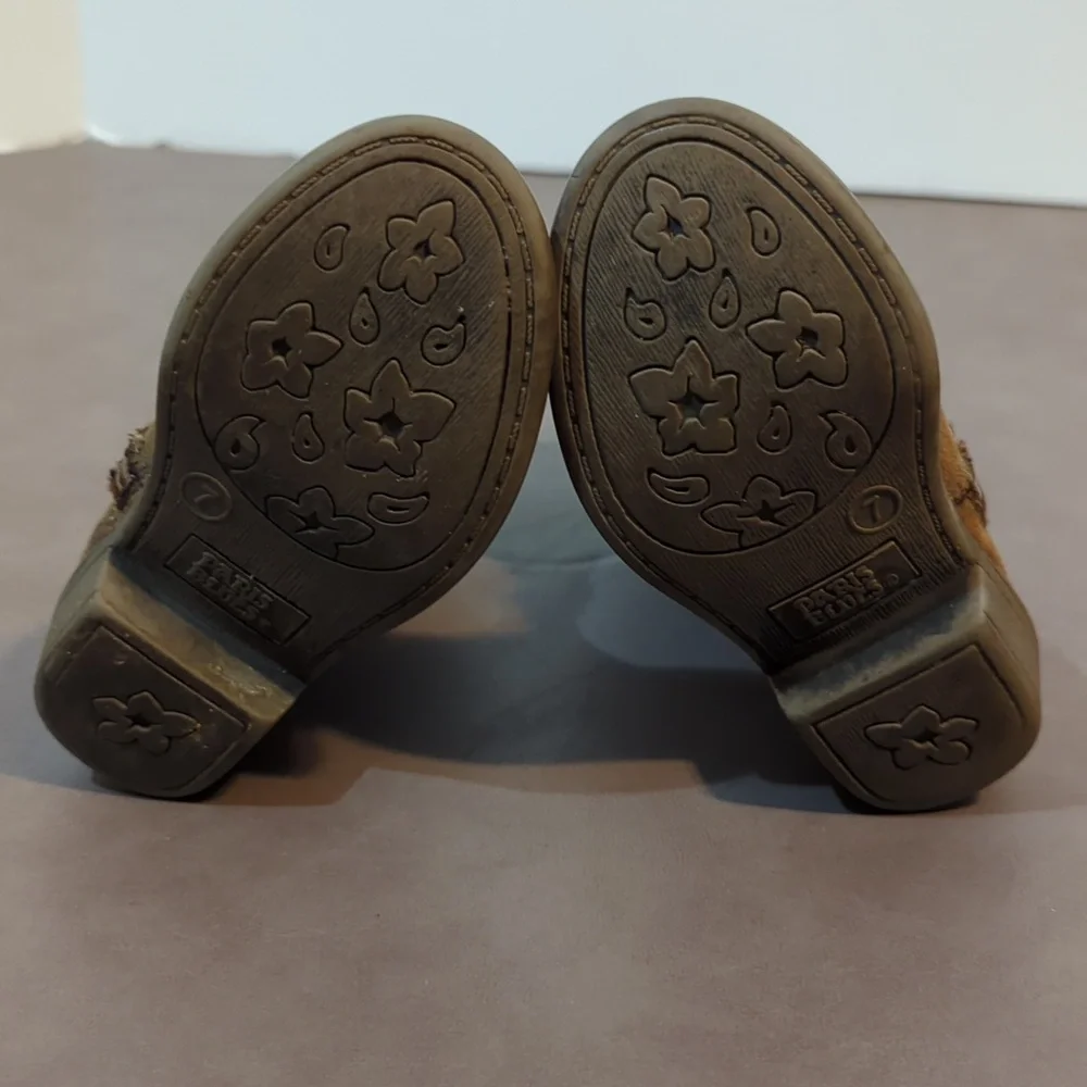 Paris Blues Arianna Boho Boots Brown Toddler Size 7 Side Zipper PM-52 H-Q